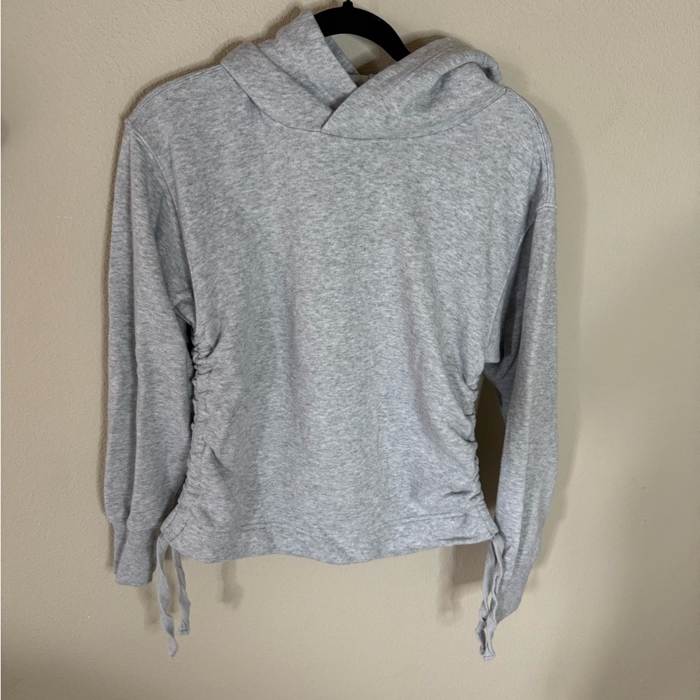 Aerie Gray Ruched Side Adjustable Cropped Hoodie XS